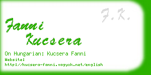 fanni kucsera business card